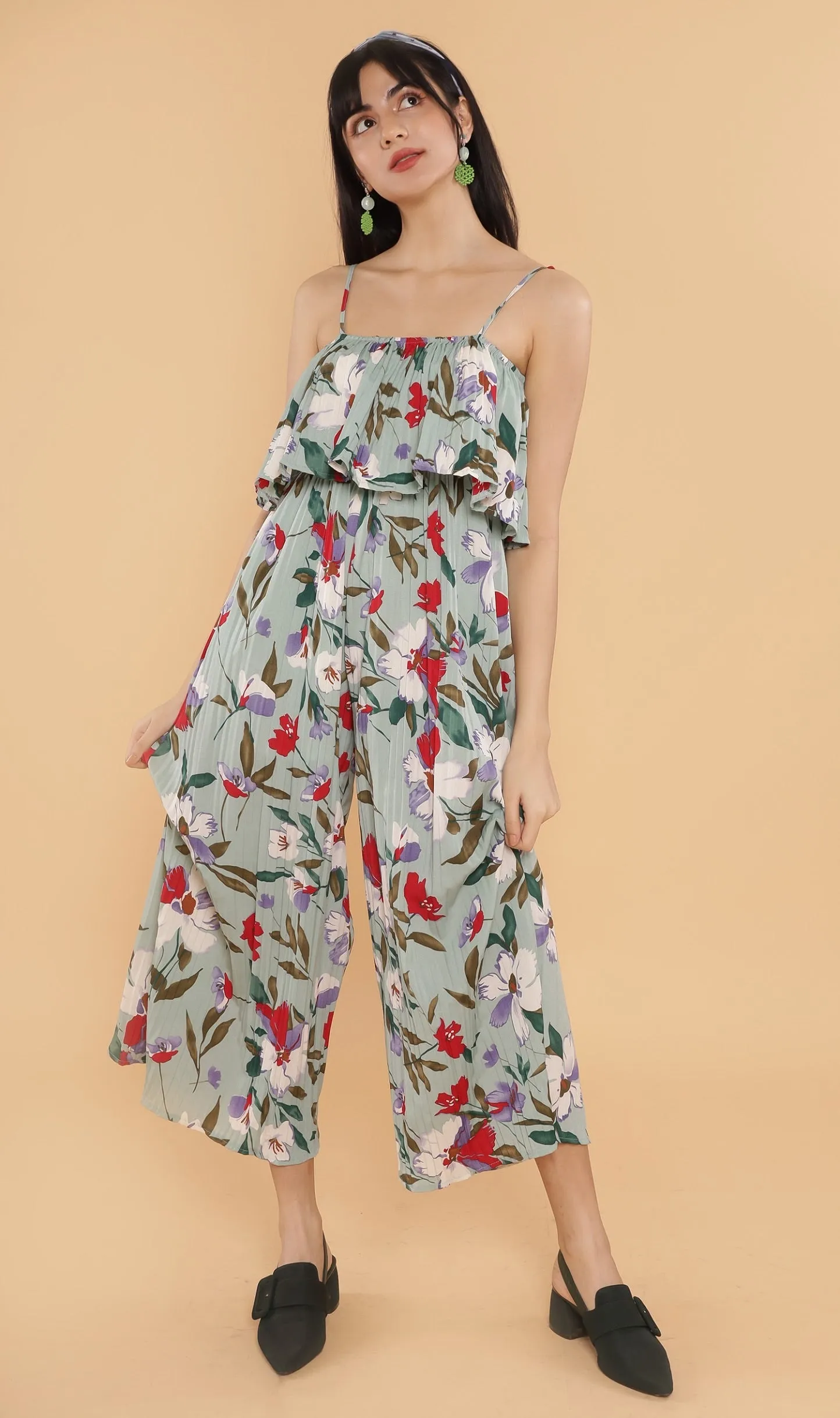 SOLANA Tiered Jumpsuit (Mint)