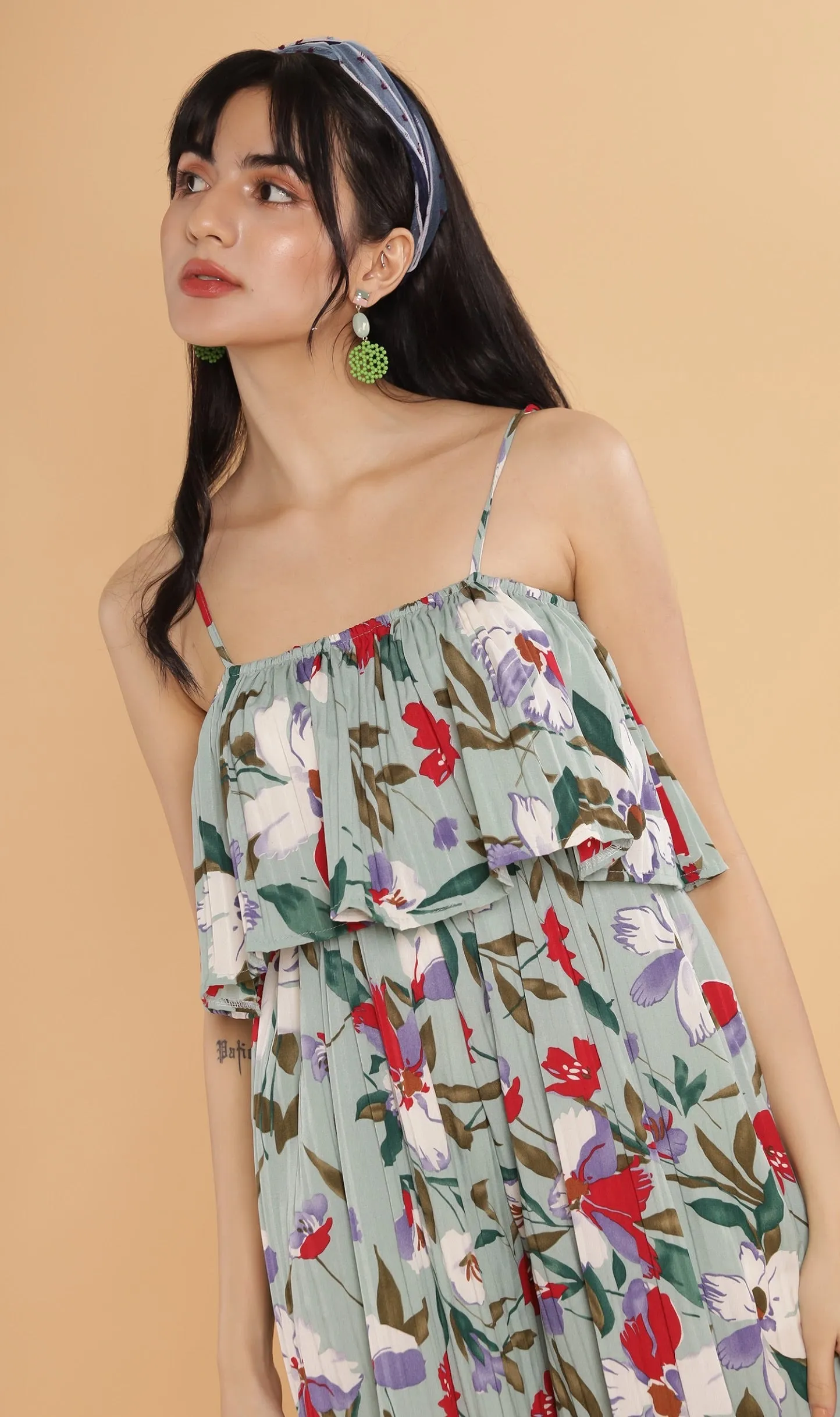 SOLANA Tiered Jumpsuit (Mint)