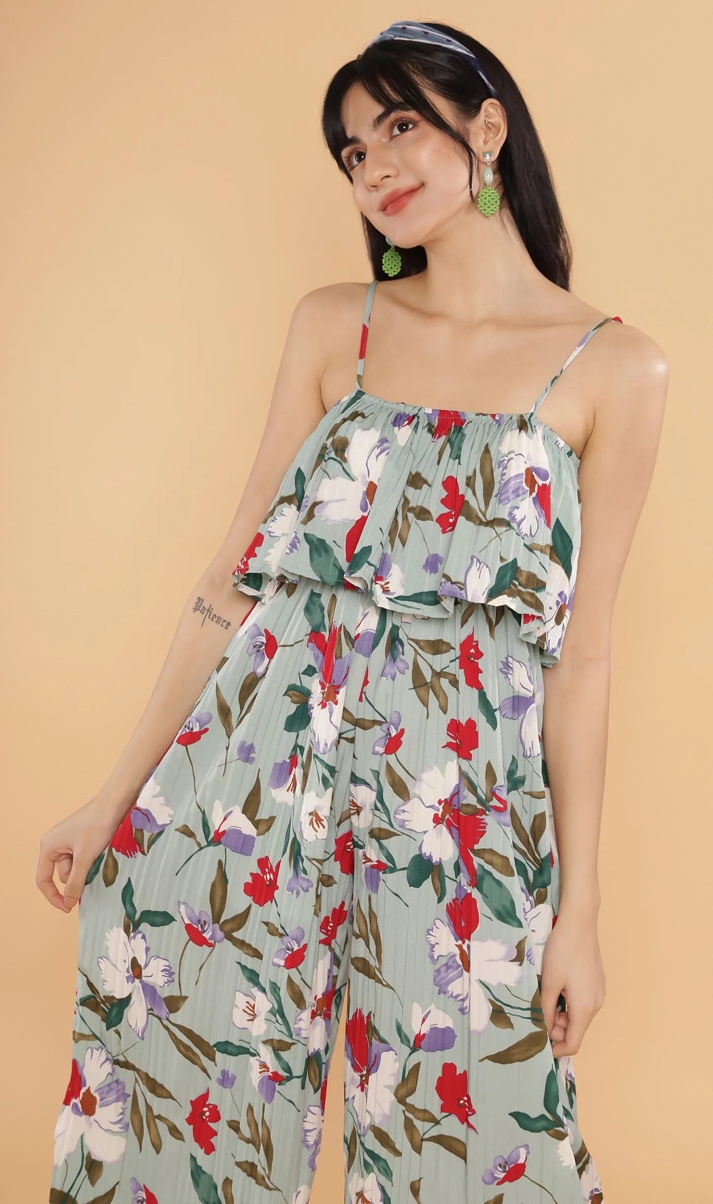 SOLANA Tiered Jumpsuit (Mint)