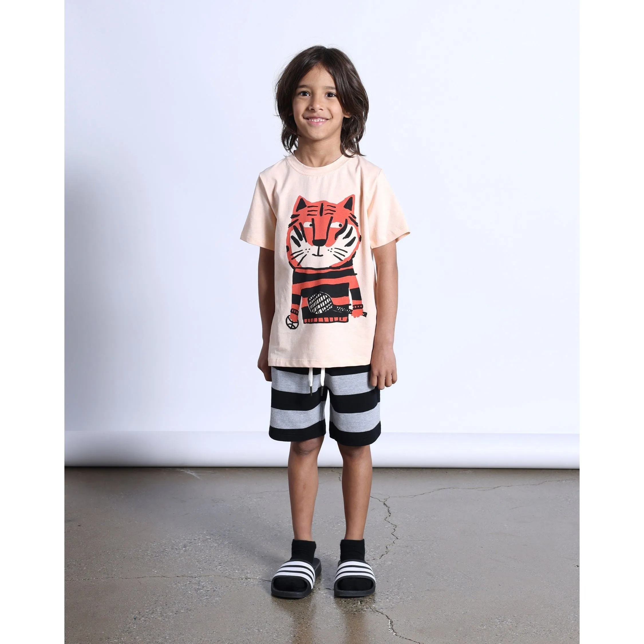 Sports Tiger Tee- Light Orange Marle