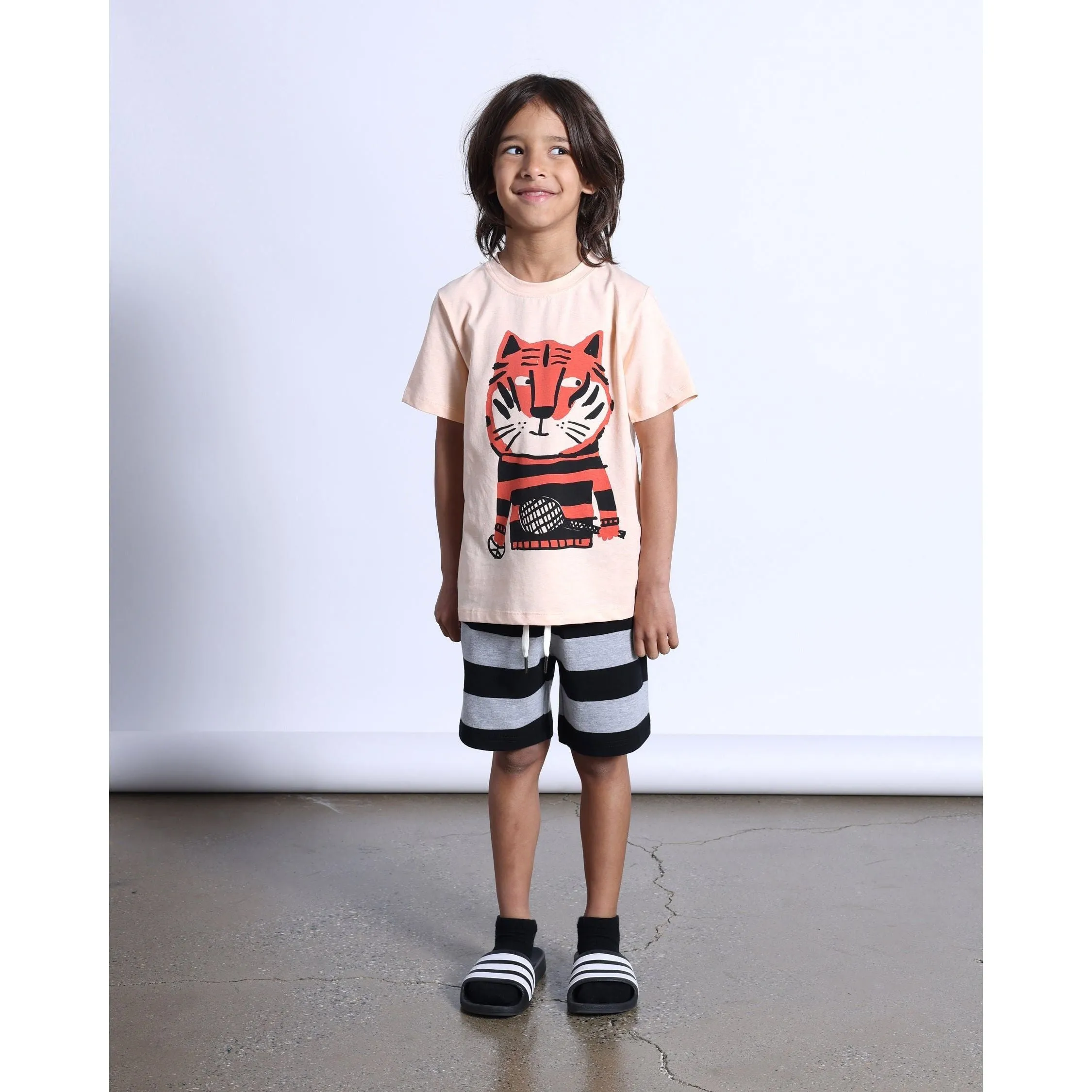 Sports Tiger Tee- Light Orange Marle