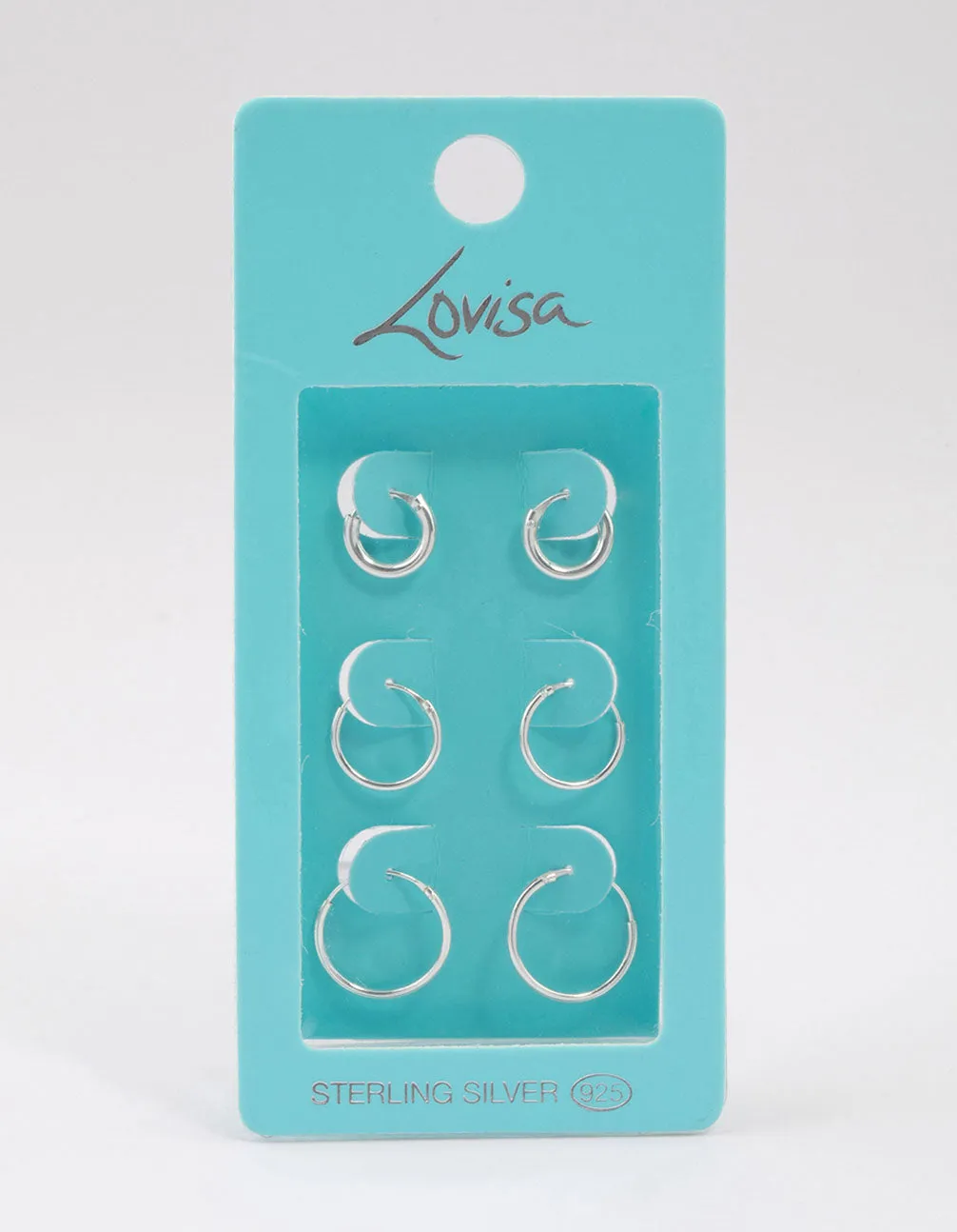 Sterling Silver Mixed Thick Hoop Earrings Pack