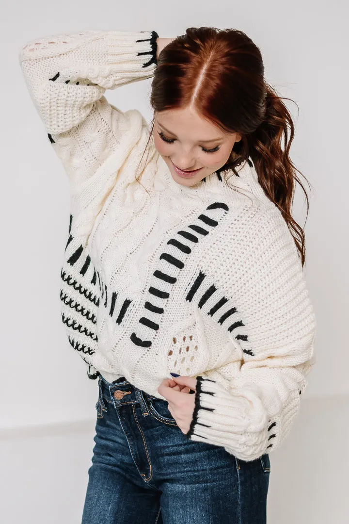 Stitched In Love Cable Knit Sweater