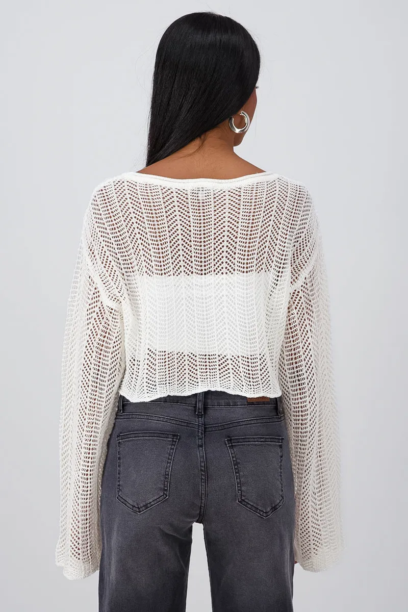 Sueter Cropped Tipo Crochet