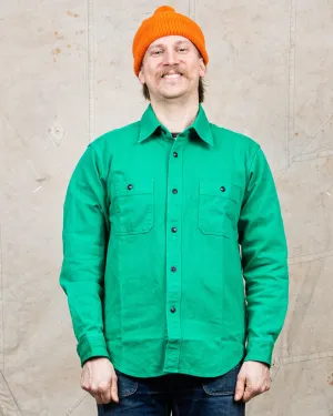 Sugar Cane & Co. Heavy Pique Shirt Pigment Dyed Green
