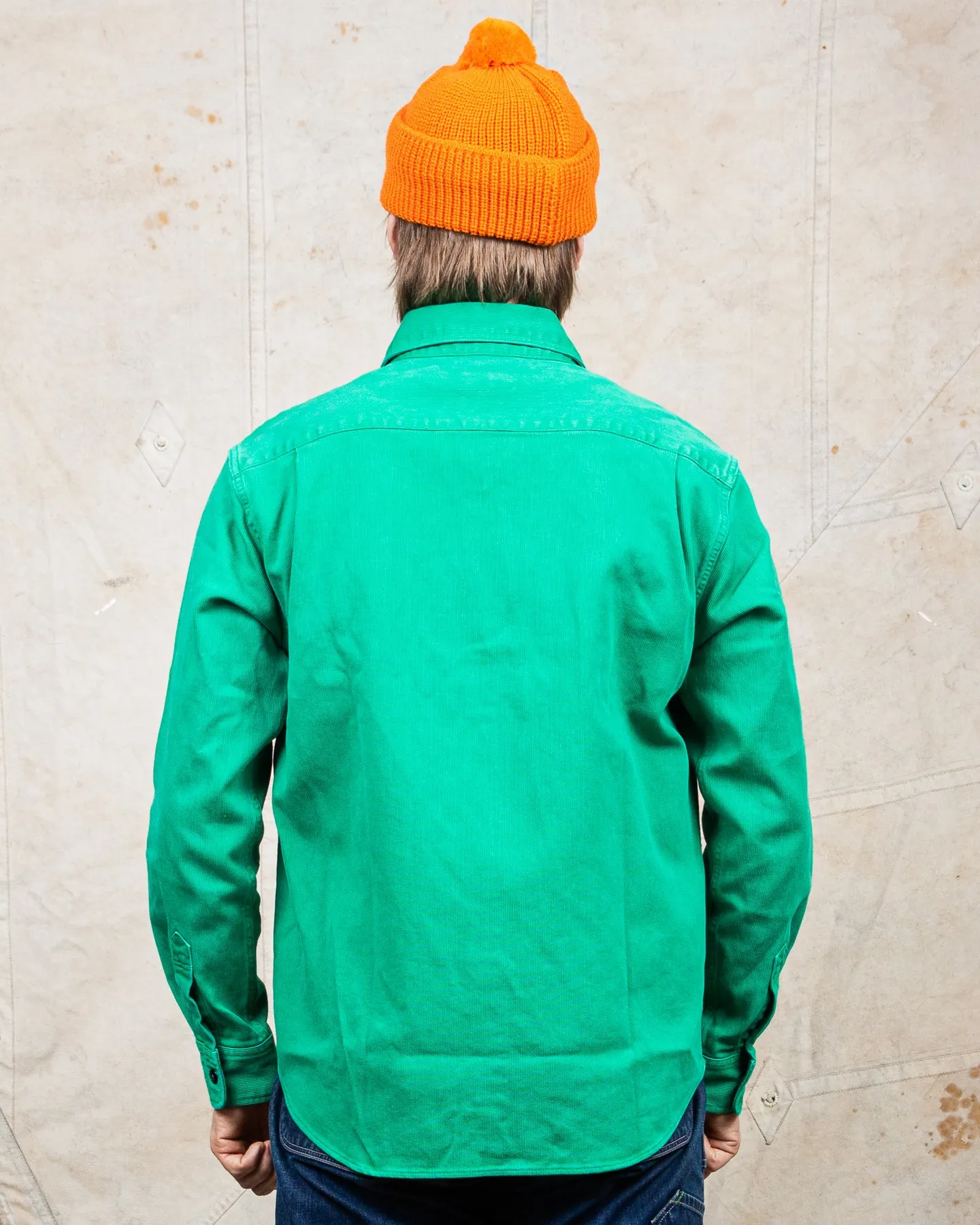 Sugar Cane & Co. Heavy Pique Shirt Pigment Dyed Green