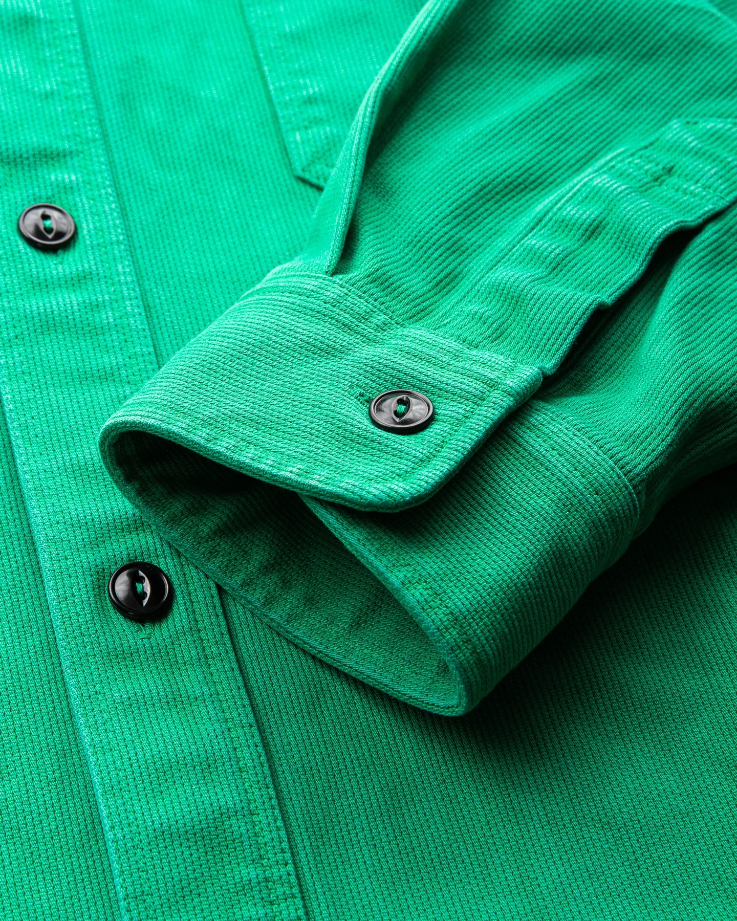 Sugar Cane & Co. Heavy Pique Shirt Pigment Dyed Green