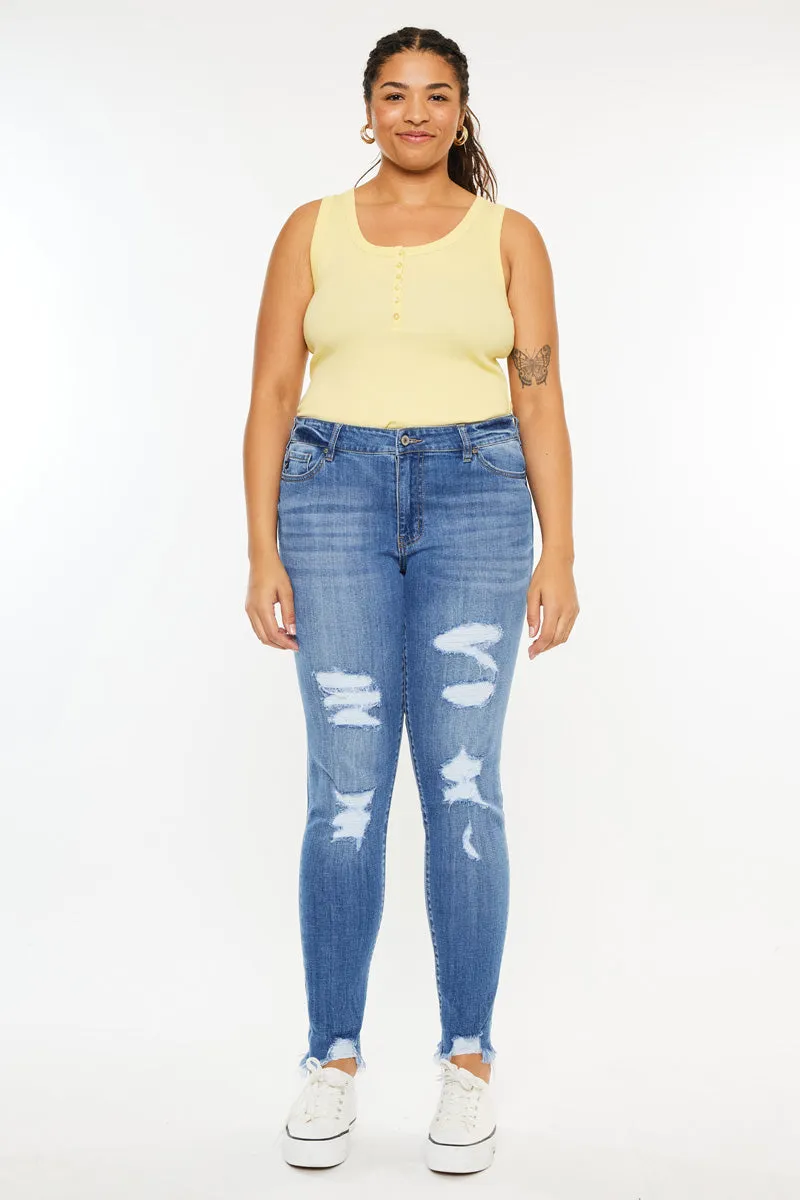 Summer Mid Rise Super Skinny Jeans (Plus Size)