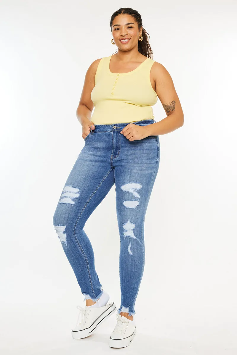 Summer Mid Rise Super Skinny Jeans (Plus Size)