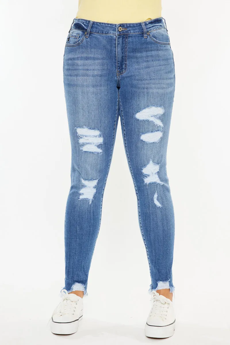 Summer Mid Rise Super Skinny Jeans (Plus Size)