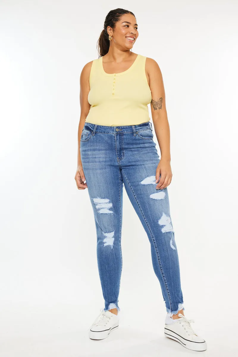 Summer Mid Rise Super Skinny Jeans (Plus Size)