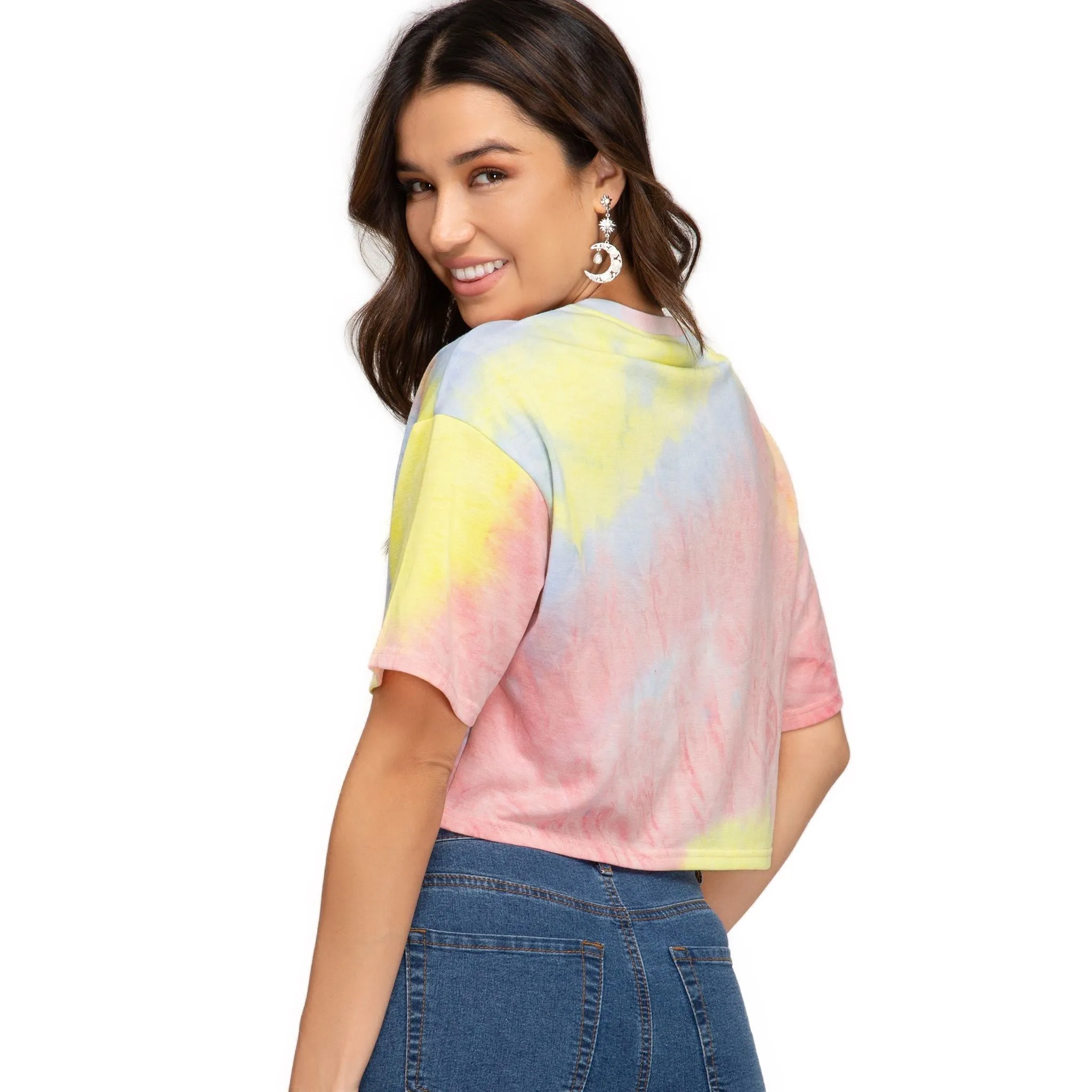 Sunset Hues Tie-Dyed Crop Top