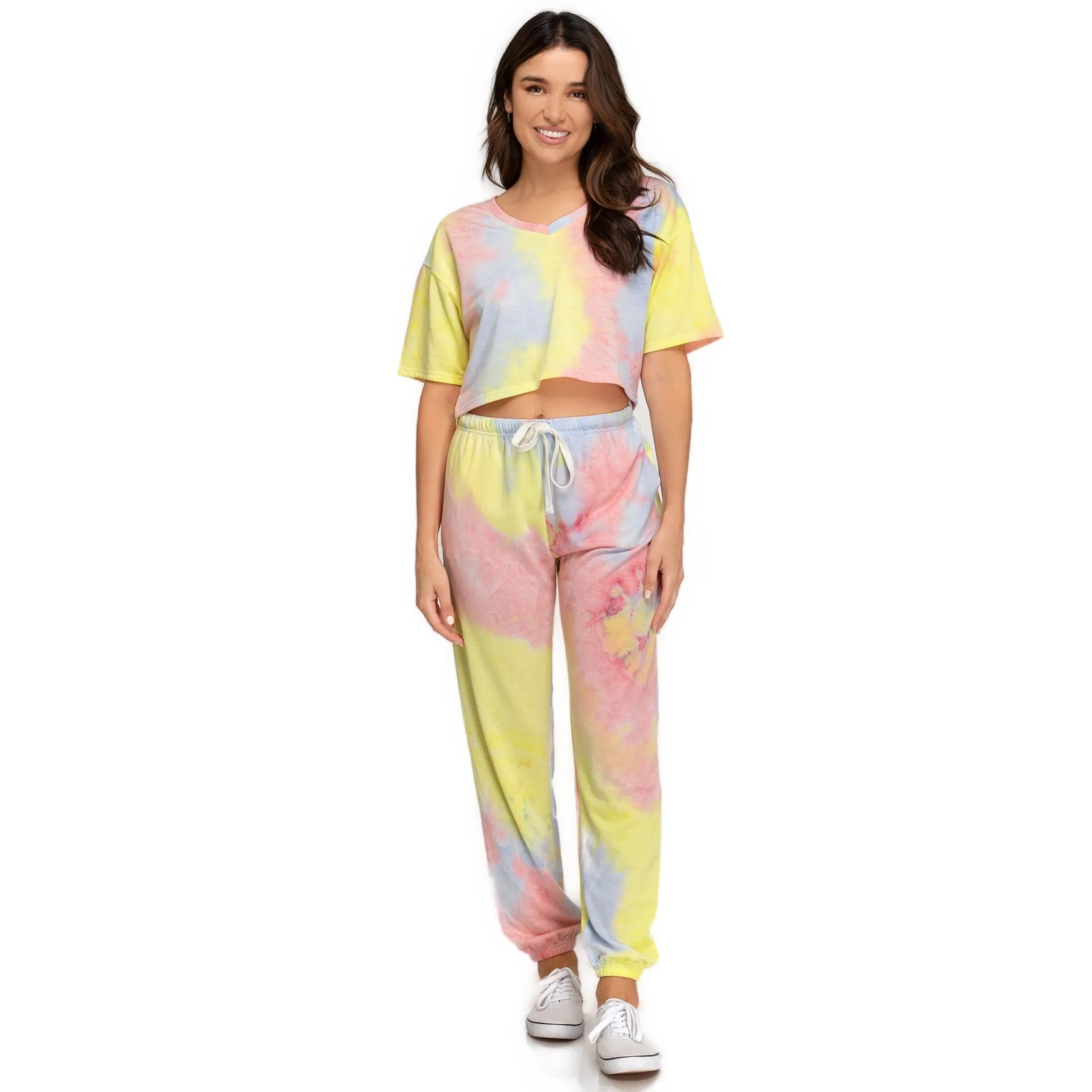 Sunset Hues Tie-Dyed Crop Top