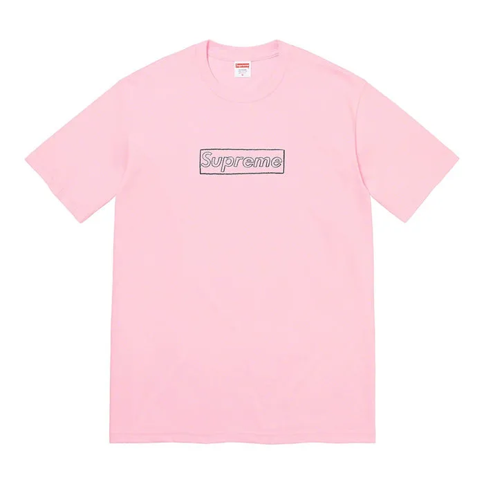 Supreme KAWS Chalk Logo Tee- Light Pink