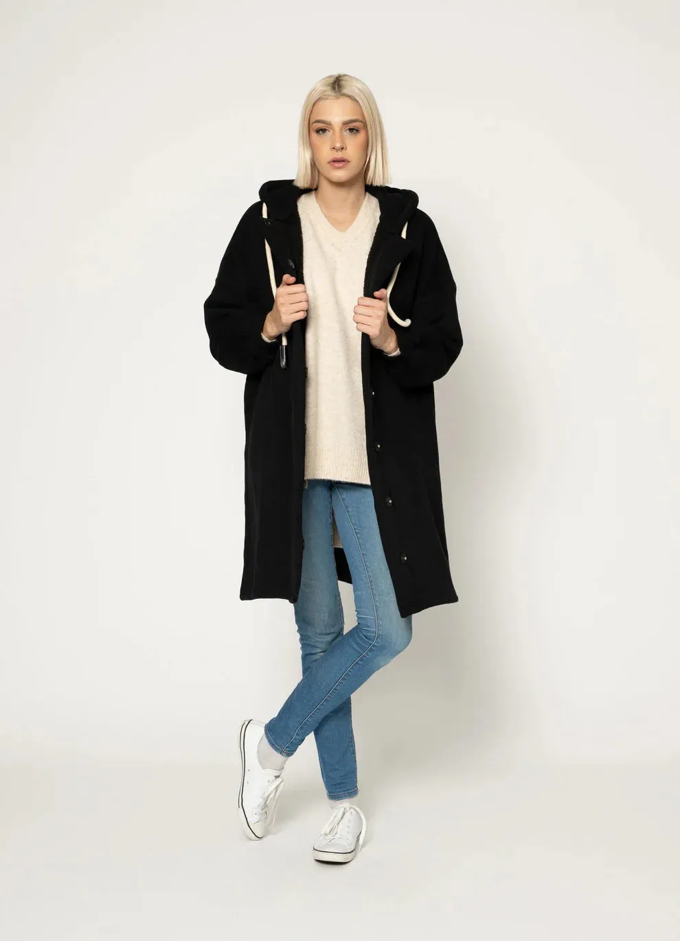 Taylor Sweatshirt Coat - Black