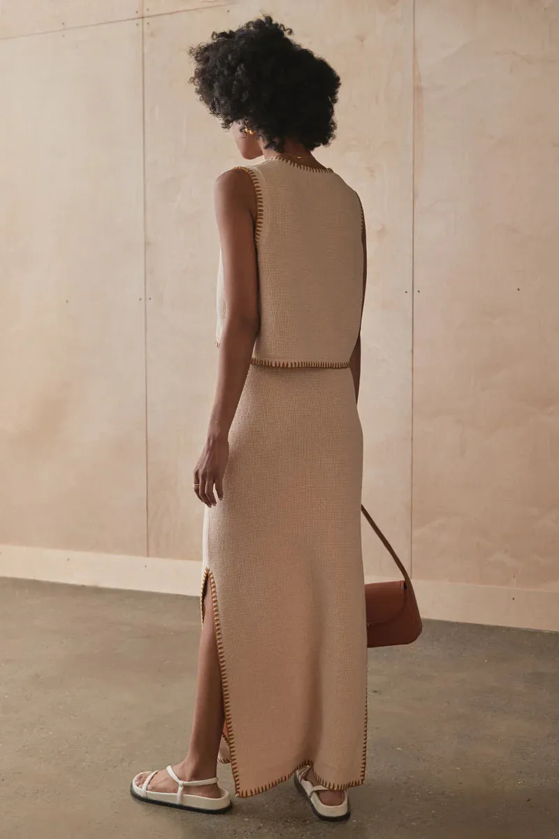 The Bronwynne Knit Vest in Cashew