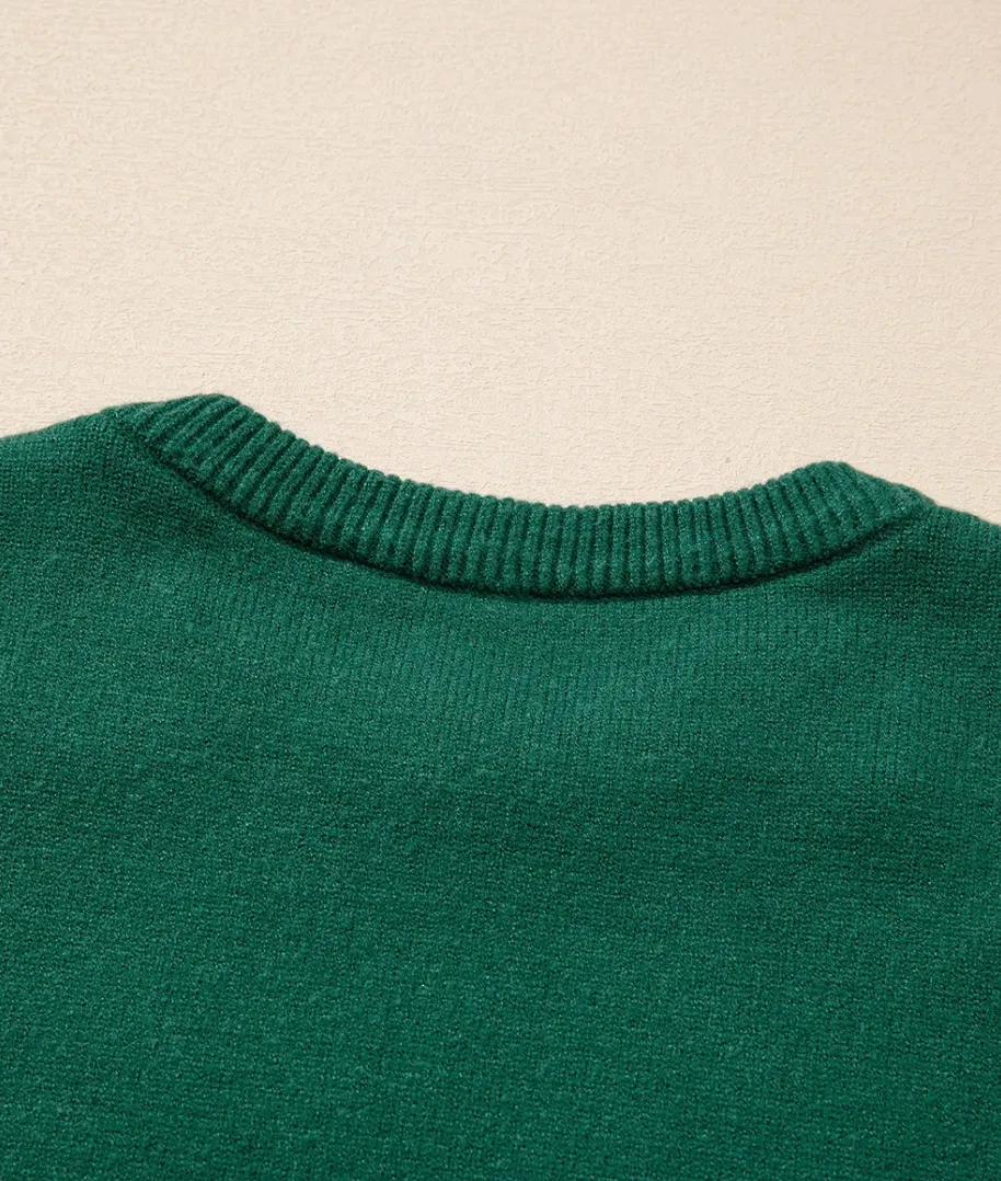 The Lace Boutique Collection - Debbie's Polished Pearl Sweater in Green