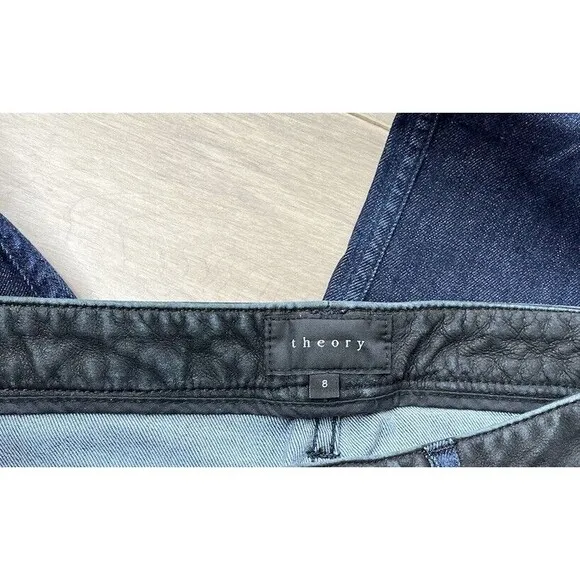 Theory Women Skinny Raegan Jeans Indigo Size 8 Made in US MSRP $230