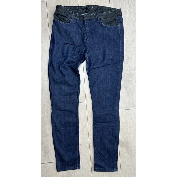Theory Women Skinny Raegan Jeans Indigo Size 8 Made in US MSRP $230