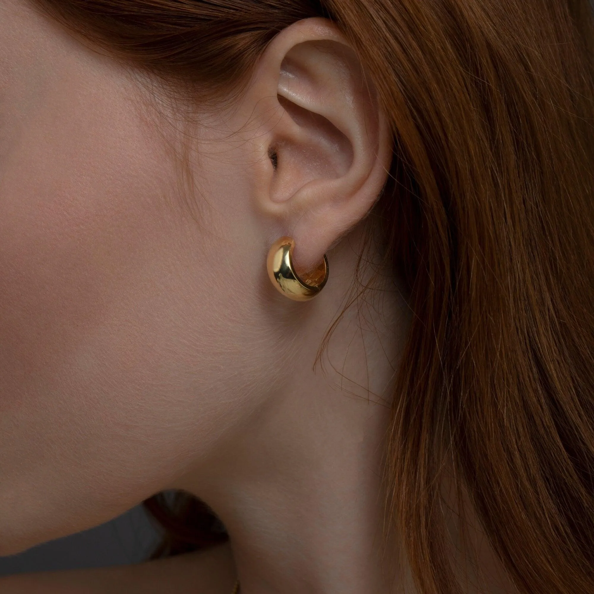Thick Hinged Huggie Earrings - 18K Gold Vermeil