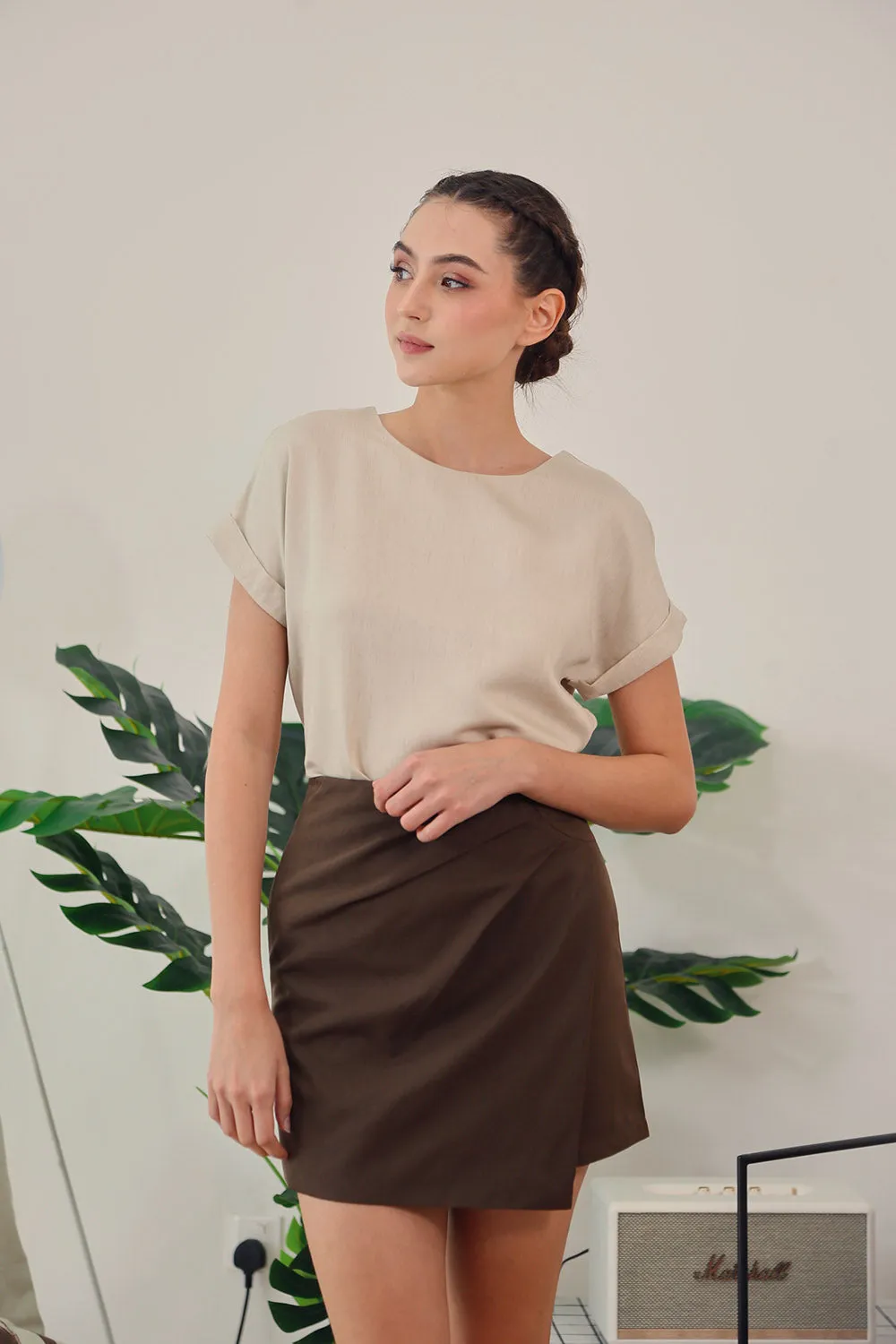 Tova Color Top in Sand Texture