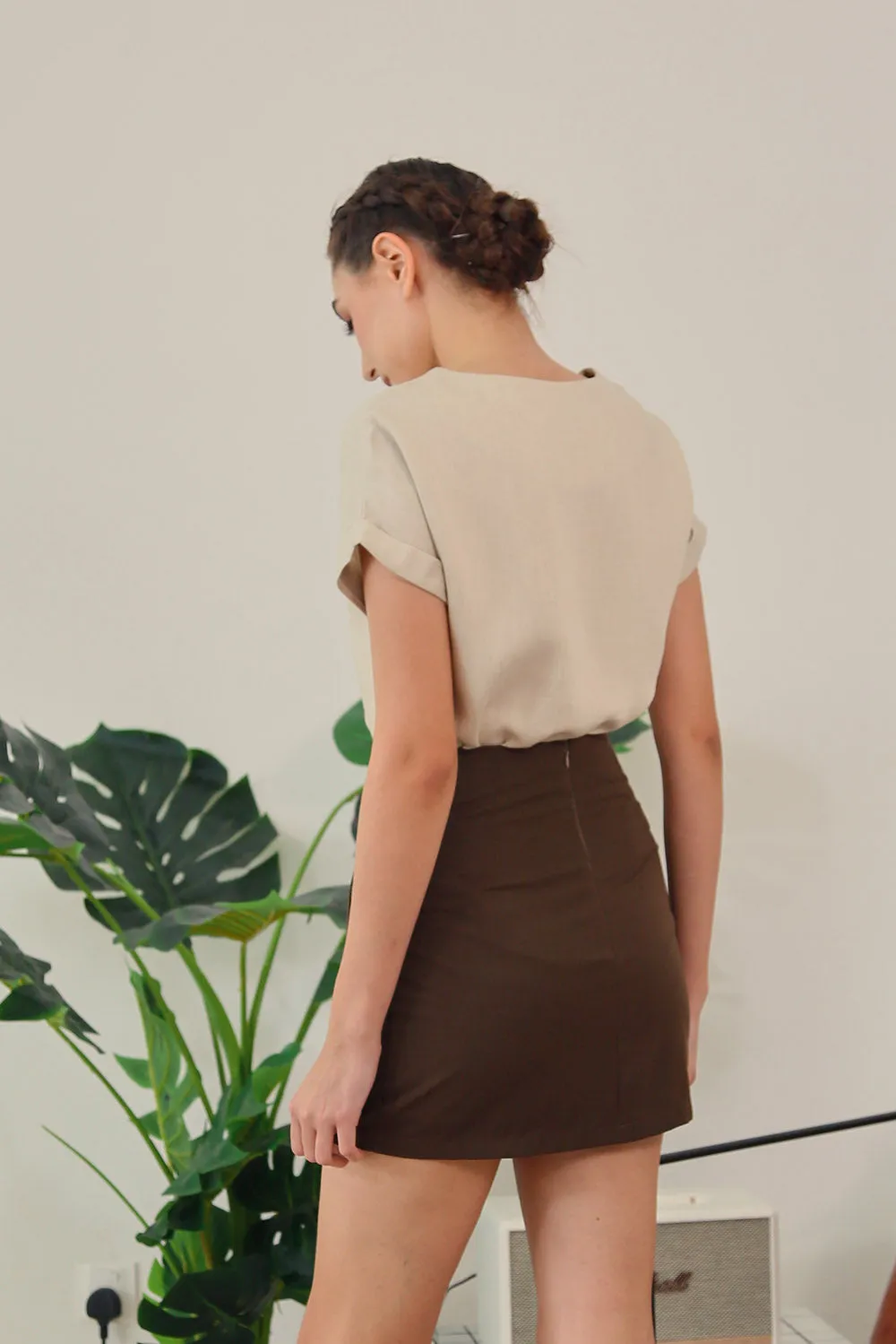 Tova Color Top in Sand Texture