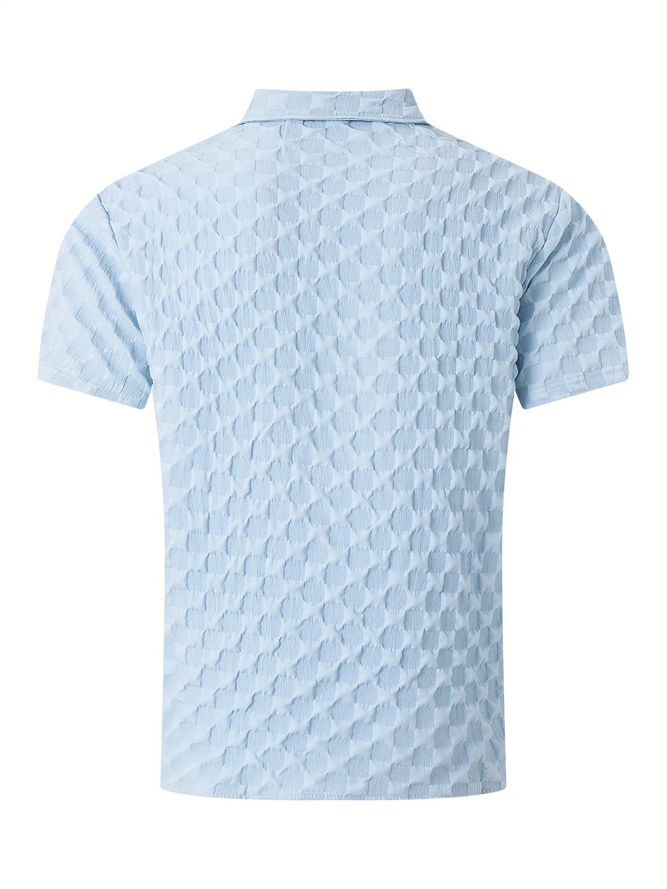 Trendy Men's Mesh Textured Short Sleeve Shirt