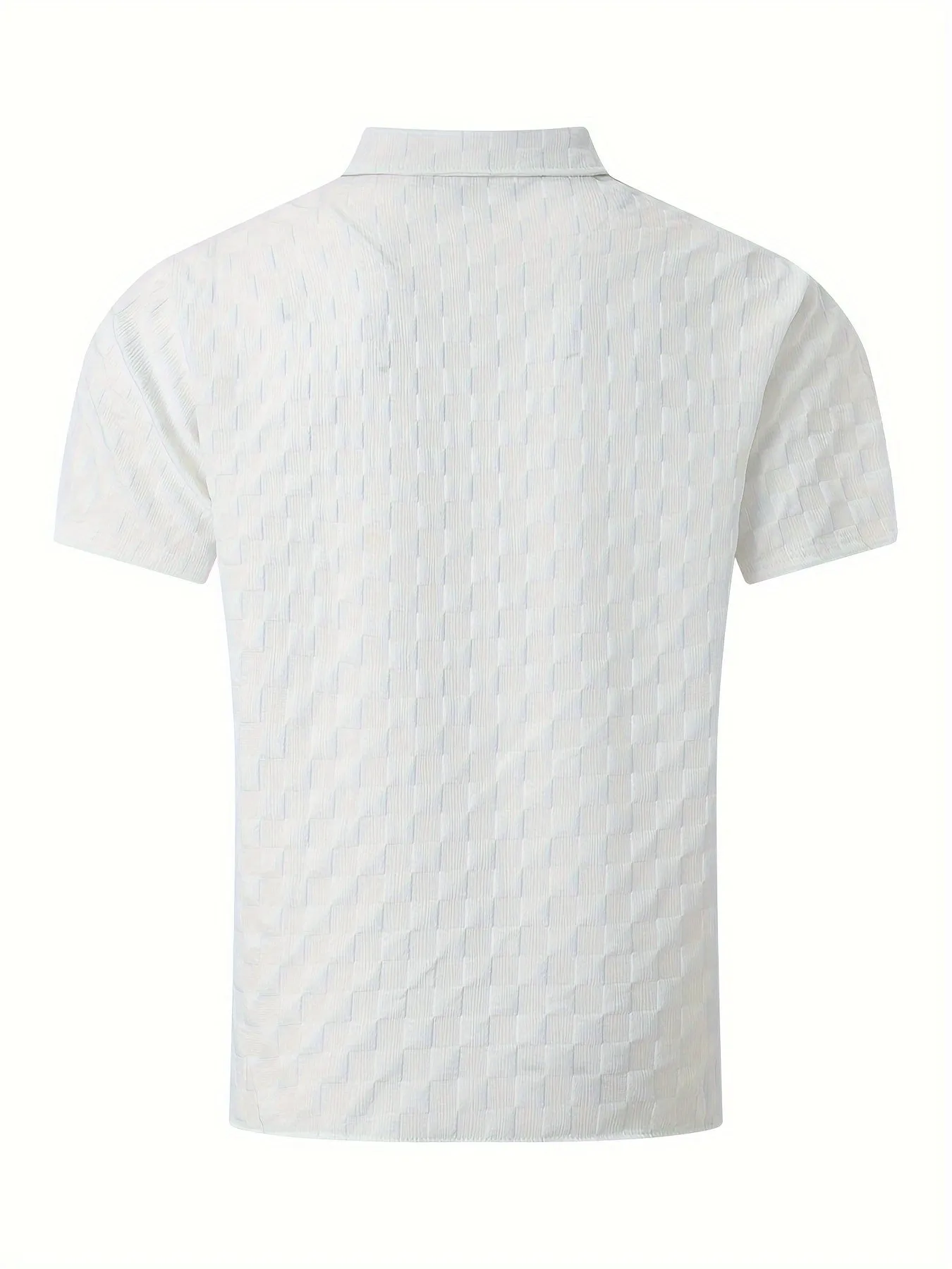 Trendy Men's Mesh Textured Short Sleeve Shirt