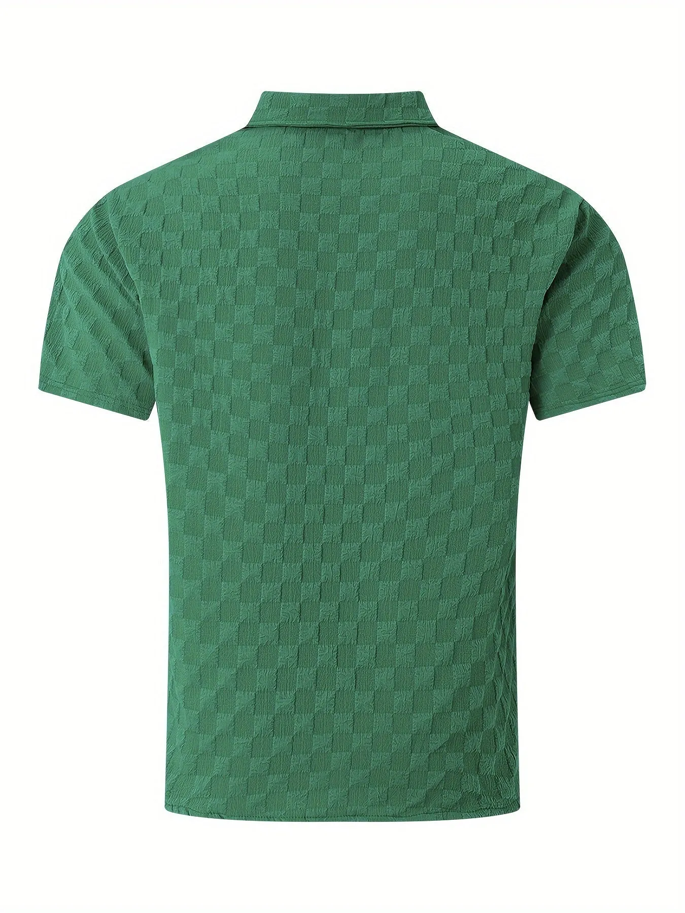 Trendy Men's Mesh Textured Short Sleeve Shirt