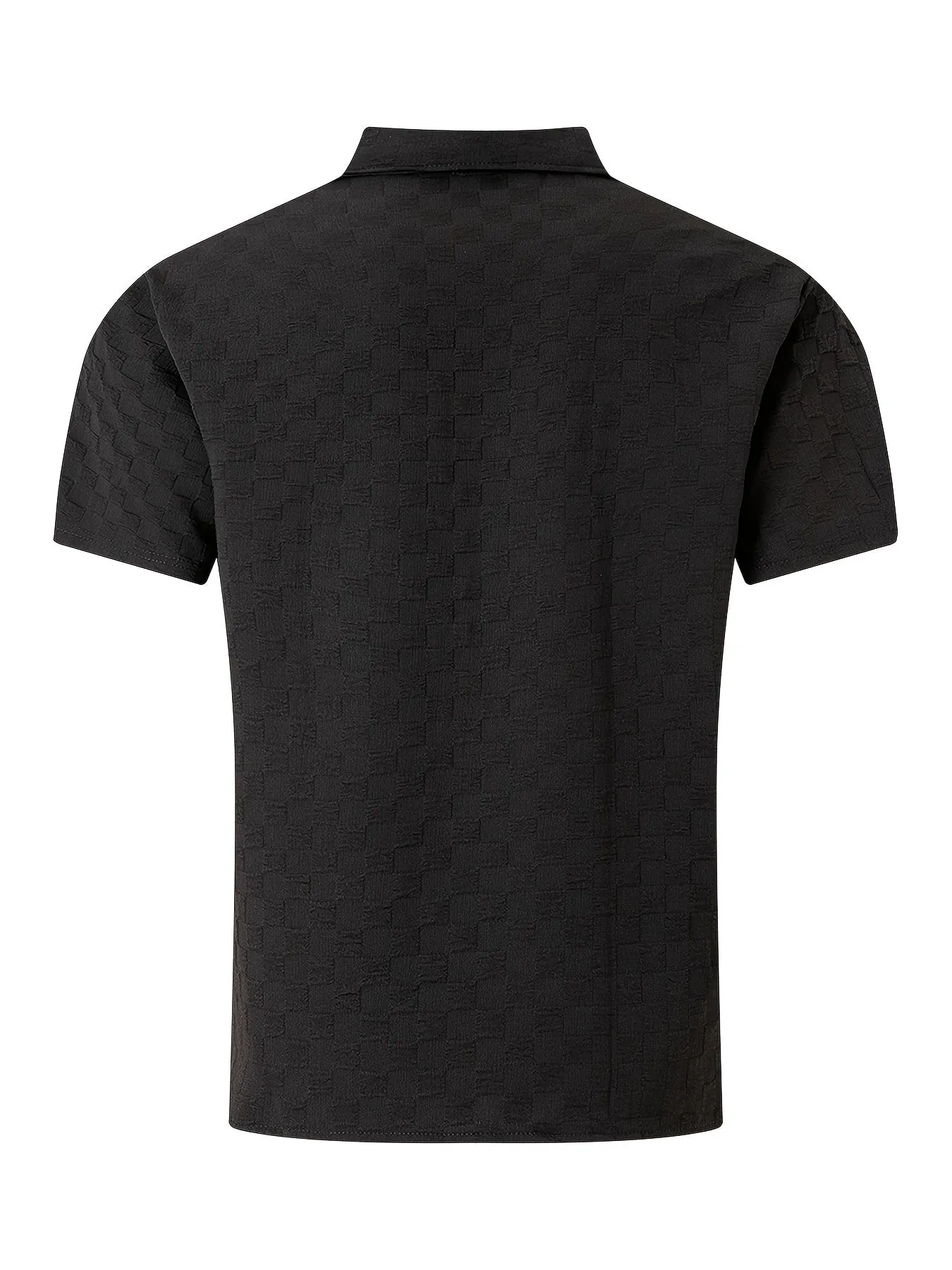 Trendy Men's Mesh Textured Short Sleeve Shirt