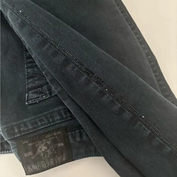 True Religion Jeans 32 Casey Skinny Sequin Low Rise Festival Luxury Streetwear