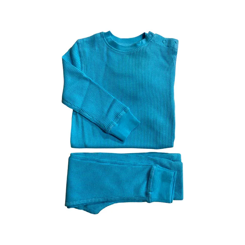Turquoise Waffle Set - 1 Left Size 7-8 Years