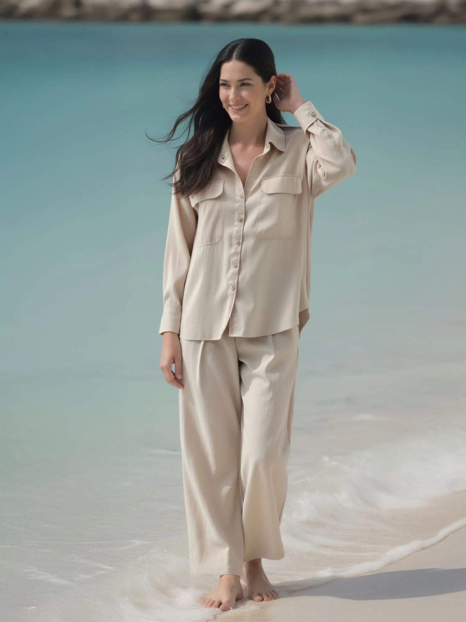 Two Pocket Oversized Button Down Shirt