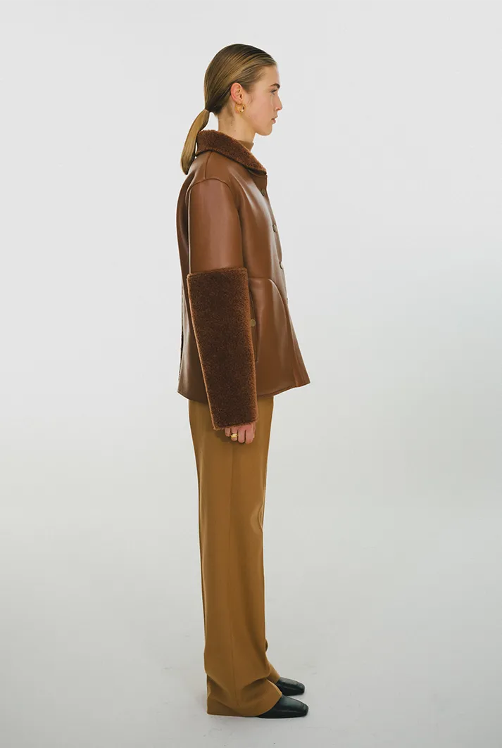 Vegan Leather Baseball Jacket