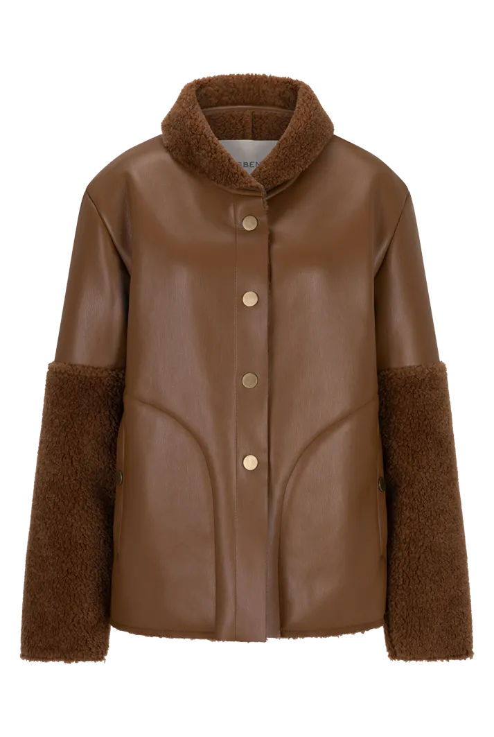 Vegan Leather Baseball Jacket