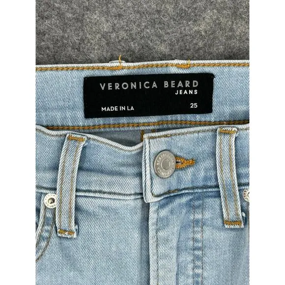 Veronica Beard Jeans Carson Ankle Flare High Rise Blue 25 Blue Ridge