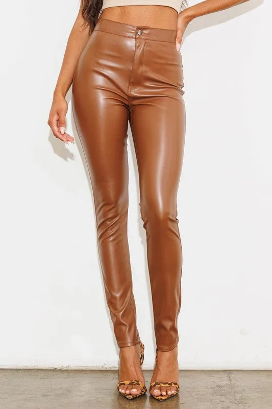 Vibrant M.i.U Vegan Leather Skinny Jeans