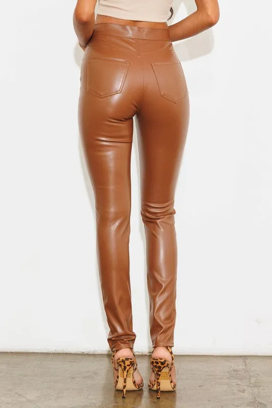 Vibrant M.i.U Vegan Leather Skinny Jeans