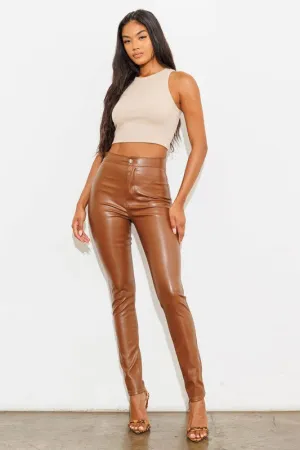 Vibrant M.i.U Vegan Leather Skinny Jeans