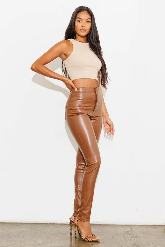 Vibrant M.i.U Vegan Leather Skinny Jeans