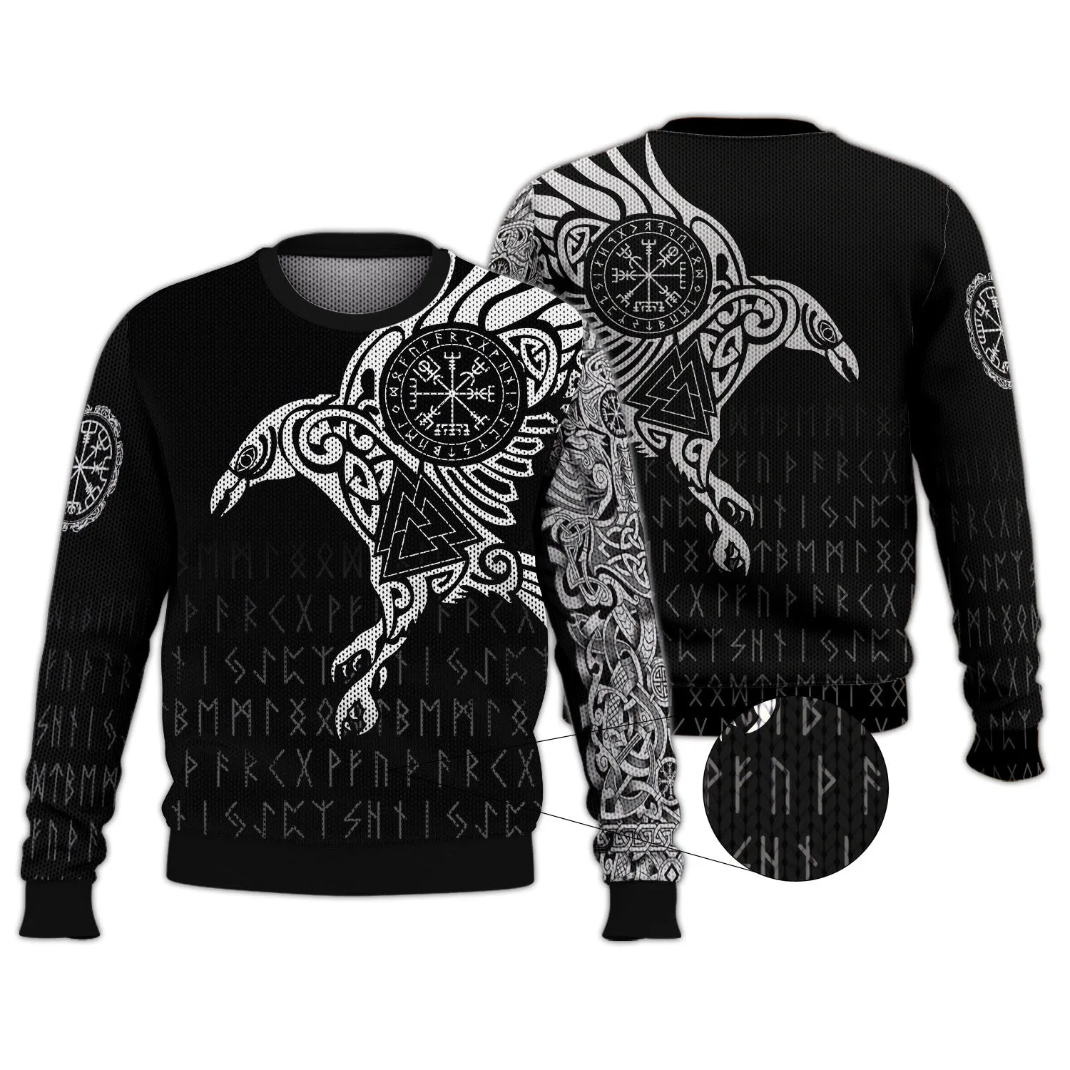 Vikings The Raven of Odin Tattoo 3D Printed Hoodie Tshirt