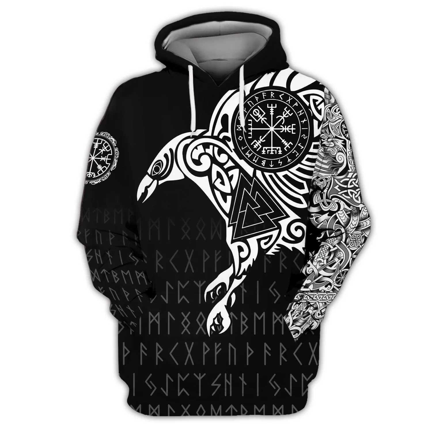 Vikings The Raven of Odin Tattoo 3D Printed Hoodie Tshirt