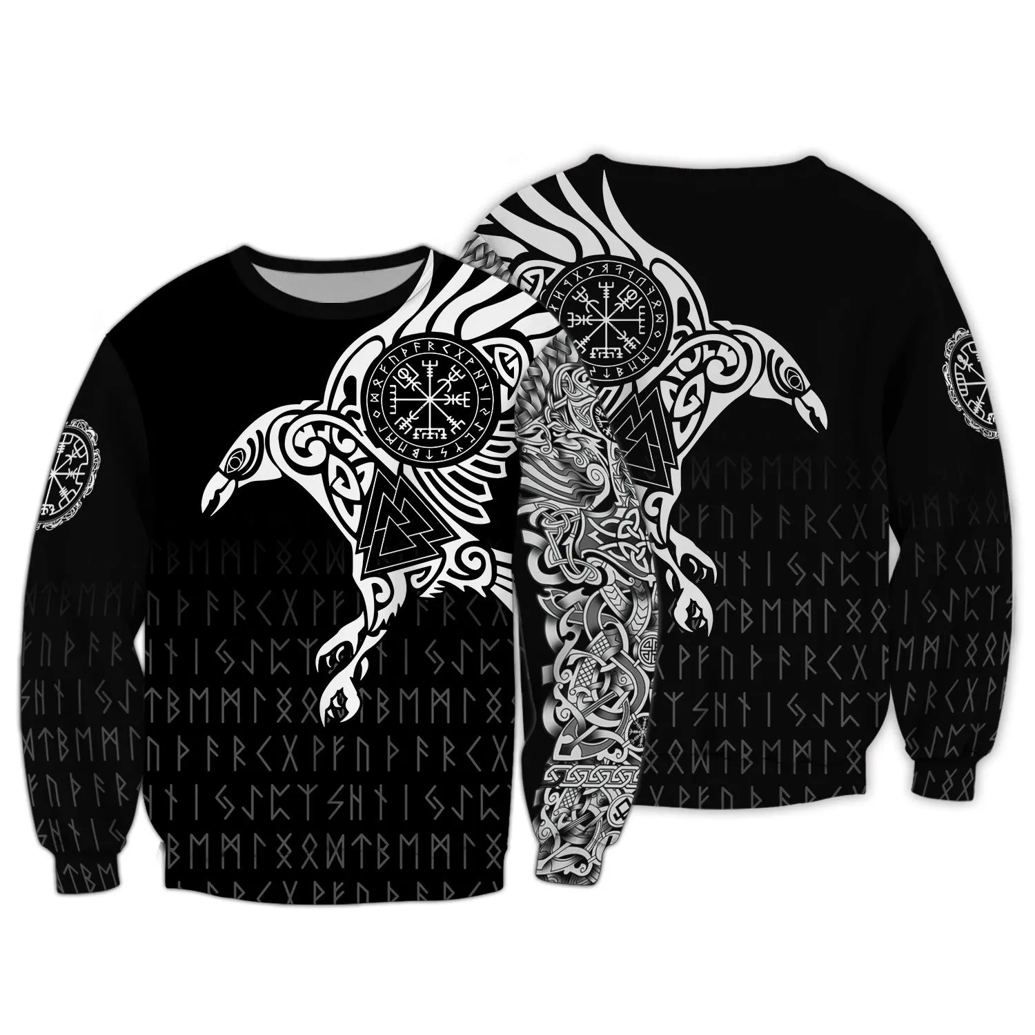 Vikings The Raven of Odin Tattoo 3D Printed Hoodie Tshirt