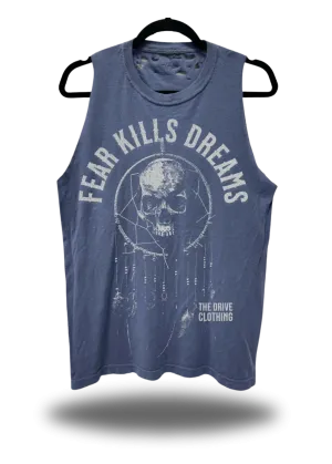 VINTAGE FEAR KILLS TANK TOP*NAVY*
