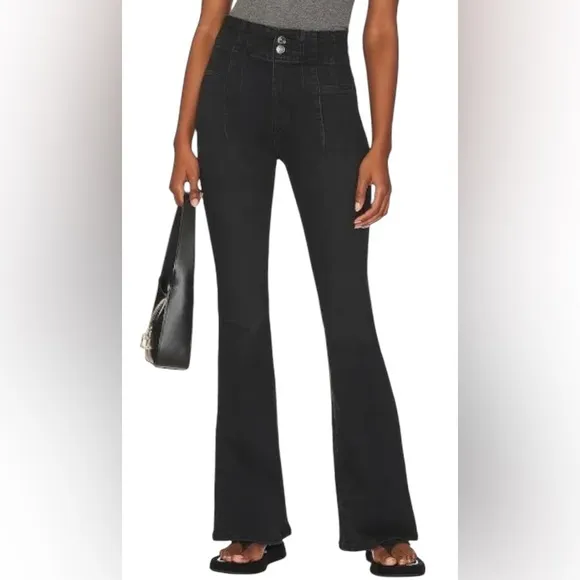 We the free, flare high rise jeans, Black, Onyx,Stretch denim, flared, Size 29