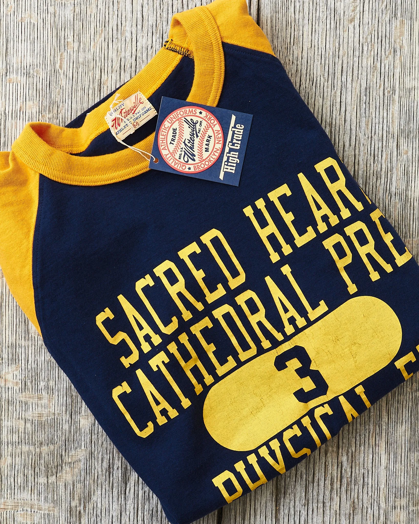 Whitesville Short Sleeve Raglan T-shirt Navy "Sacred Heart" WV78932