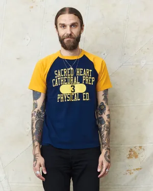 Whitesville Short Sleeve Raglan T-shirt Navy "Sacred Heart" WV78932