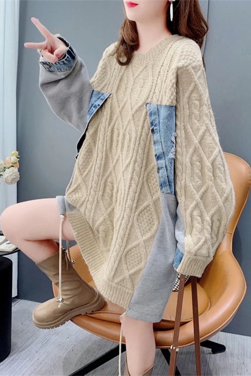 WJ0301 Oversized Denim Sweater