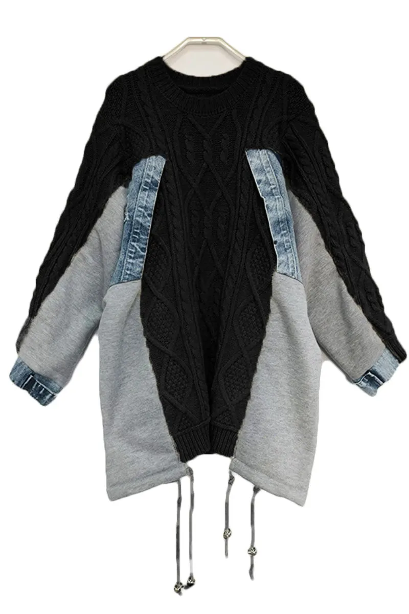 WJ0301 Oversized Denim Sweater