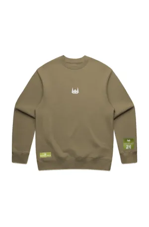WOLFPACK UNLTD "RELAXXED"  PREMIUM EMBROIDERED CREW SWEATER | SAND
